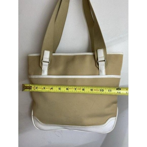 franco sarto bag white tan fabric tote - Picture 2 of 10